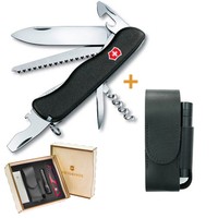 Фото Комплект Нож Victorinox Forester 0.8363.3 + Кожаный чехол + Фонарь