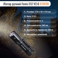 Набор Налобный фонарь Fenix HM23+Фонарь ручной Fenix E12 V2.0 E12V20